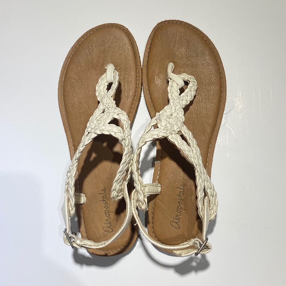 White Braided Aeropostale Sandals